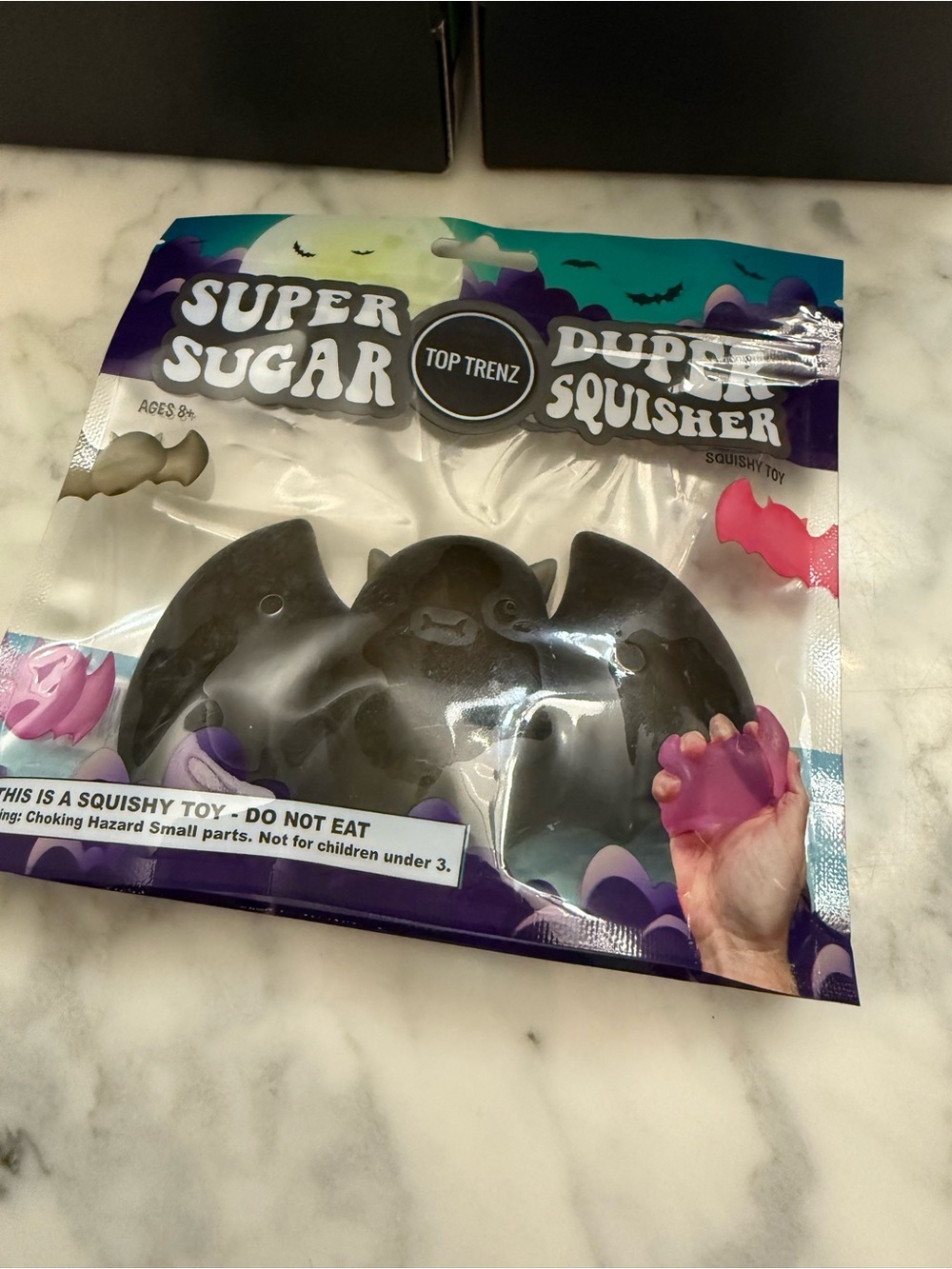 Top Trenz Super Sugar Bat Squish Toy - Black